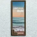 Рамка для фото 30х80 см, серия Light Frame, фоторамка багетная. Коричневый, Классический профиль 32х24 мм, Пластик