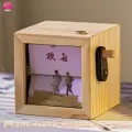8*8cm книжная фотомашина для перелистывания страниц с ручным приводом и подсветкой, DIY, Светло-желтый