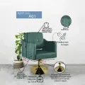 Парикмахерское кресло А01, Зеленый, Гидравлика диск золото