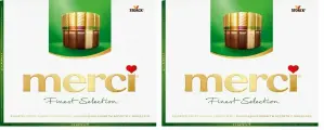 Merci конфеты шоколадные в коробке, подарочный набор с миндалем 250 г х 2 штуки