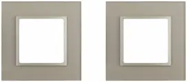Рамка ЭРА Elegance одноместная универсальная стеклянная шампань/шампань (комплект из 2 шт)