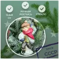 Irena-Co елочная игрушка, стекло Мальчик со снежком винтаж (13х7х5,5см)