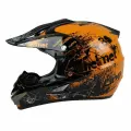 Шлем для мотокросса905, черный, оранжевый, XL