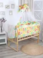 Mona Liza / Комплект бортиков в кроватку с балдахином (Мишка с ягодой)