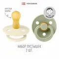 Набор 2 шт. Соска-пустышка BIBS латексная классическая Colour: Ivory/Sage 6+ месяцев