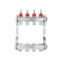 Коллекторная группа из нержавеющей стали Hoobs HB-INCRK-804502 на 2 контур. 1х3/4-2 с расходомерами, с отсекающими клапанами и кронштейнами