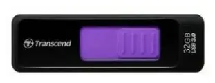 Флешка Transcend JetFlash 760, 32ГБ, USB3.2, выдвижная, черная-фиолетовая