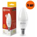 Лампа светодиодная LED-СВЕЧА-VC 8Вт 230В Е14 3000К 760Лм IN HOME, 5шт.