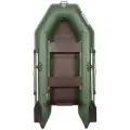 Лодка моторная Лоцман Стандарт 260 ЖС, цвет зеленый, жесткая слань, материал армированный ПВХ