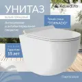 Унитаз подвесной Aqueduto Ovo Tornado OVOT0110 с микролифтом, безободковый, овальный, без бачка, фаянсовый, антивсплеск, белый