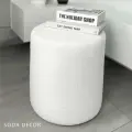 Пуфик в прихожую и спальню, для туалетного столоки, букле, барашек, soda decor, белый