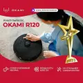 OKAMI R120- Робот-пылесос 5 000 Па с станцией самоочистки, влажной уборкой. 9.6 см высоты, управление через приложение.