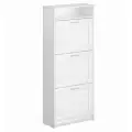 Обувница ГУД ЛАКК Сириус, 60х25х142 см, 3 откидных ящика, ЛДСП, белая