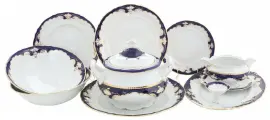 Столовый сервиз Соната Кобальтовый орнамент на 6 персон.