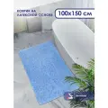 Коврик для ванной SHAHINTEX PP 100х150 003 голубой 11, антискользящий, коврик прикроватный