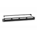 Cabeus Аксессуары к монтажным шкафам PL2-24-Cat.6-Dual IDC Патч-панель 19 1U , 24 порта RJ-45, категория 6, Dual IDC, с задним кабельным