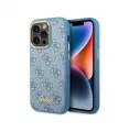 Guess для iPhone 14 Pro чехол PU 4G Script metal logo Hard Blue