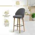 Барный стул для кухни высота 75 см Fusion Standart F03+ на деревянных ножках, велюр цвет серый Lavrentev Studio