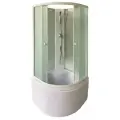 Душевая кабина Parly Effect TMF901 стеклянная, 85x85, высокий поддон, открытая (без крыши), с матовым стеклом, без гидромассажа с белым профилем