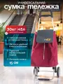 Сумка-тележка Joy Home, 45 л, 37х91х32 см, ручная кладь, красный/серый
