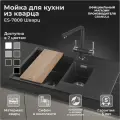 ES-7808, шварц (чёрный металлик), кухонная мойка, кварц