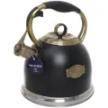 Чайник из нержавеющей стали 3л «Vicalina», черный, с свистком, удобная ручка