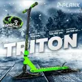 Самокат PLANK TRITON зеленый + лыжи (дизайн с ящерецей)