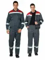 Костюм рабочий мужской Пантеон СОП лето т. серый/красный 96-100 / 170-176 80% п/э, 20% х/б (во отделка). спецодежда