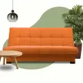 Раскладной диван кровать с ортопедическим основанием Осло, механизм книжка, 186х94х95 см, оранжевый