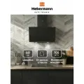 Наклонная кухонная вытяжка Hebermann HBKH 60.4 B, 60 см, черная, окрашенная сталь, стекло, производительность 700 м³/ч