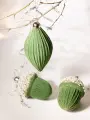 Елочные украшения из стекла - Бархатные Желуди (зеленый) 3шт