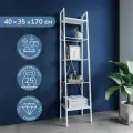 Стеллаж 40х35х170 см. Ulitka Camelot прямой, металл, цвет белый