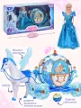 Игровой набор Кукла принцесса 28 см для девочки с лошадью и каретой, на батарейках, лошадь Пегас ходит и машет крыльями, свет, музыка