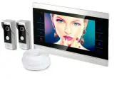 Комплект: цветной видеодомофон HDcom S-104 и 2 вызывные антивандальные панели. Запись видео по датчику движения в подарочной упаковке