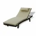 Шезлонг Malacca Авиано, зебрано, с матрасом, нагрузка до 150 кг