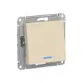 Переключатель Systeme Electric AtlasDesign, 1-клавишный, с подсветкой, механизм, бежевый, ATN000263