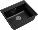 Мойка кухонная GranFest Vertex GF-V-580 прямоугольная, 58x50, матовая, черная, российская