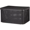 Curver 03619-210 Корзина с крышкой Rattan Style BOX L 30л тёмно-коричневая (2) .