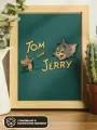 Интерьерный постер из крафт-бумаги без рамки Tom and Jerry 42 х 30 см
