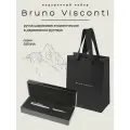 Ручка шариковая автоматическая BrunoVisconti SIENNA цвет корпуса стальной 1 мм, синий, в деревянном черном футляре