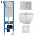 Комплект 6 в 1 инсталляция 40 см, унитаз TORNADO белый BILBAO ALTO (IB. BLA.234.1B1), клавиша смыва хром матовый, нержавеющая сталь INOX-C (IB. B011.003.002)