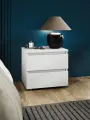 Тумба Профимебель Парма-11, белая, ЛДСП, прикроватная, 2 ящика, 40,4x37,8x32,4 см
