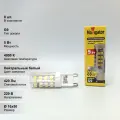 (8 шт.) Светодиодная лампочка Navigator G9, мощность 5 Вт, напряжение питания 220-240 В, цветовая температура 4000 K, нейтральный белый свет, световой поток 420 Лм, цоколь G9, размер 16х50 мм, NLL-P-G9-5-230-4K
