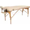 Массажный складной стол модульный Premium 2, на буковых ножках, регулировка от 67 до 86см, для массажа, с сумкой, бежевый