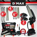 Пила аккумуляторная цепная 2 АКБ 21V 4 цепи 8+6 дюймов, красный DYMAX DMXS8.0/6.0-Li