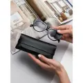 Футляр для очков Capsa, кожаный мягкий очечник черный