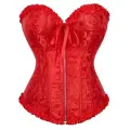 Корсет ажурный на молнии и шнуровке, размер 6XL, красный