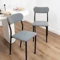Стулья для кухни SANYAK комплект 2 шт мягкие со спинкой для обеденной зоны, велюр, Серый