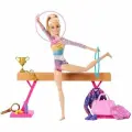 Игровой набор Barbie Gymnastics Fun с бревном и более чем 10 тематическими элементами для историй побед, HRG52