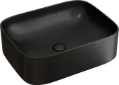 Накладная раковина Ceramicanova Element CN6052MB 51 фарфоровая, без отверстия под смеситель, раковина для ванной, 50, 5 см, прямоугольная, черная
